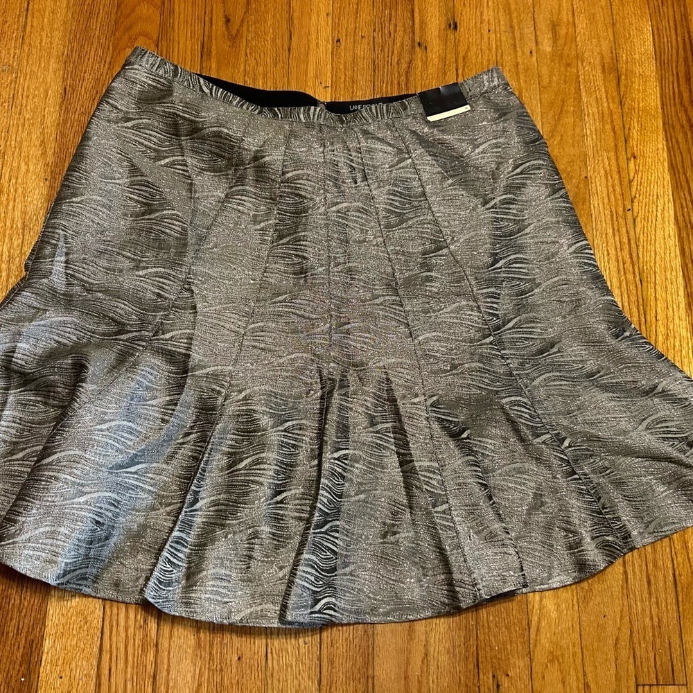 LANE BRYANT Gold Metallic Jacquard Flare Lined SKIRT size 20 NWT